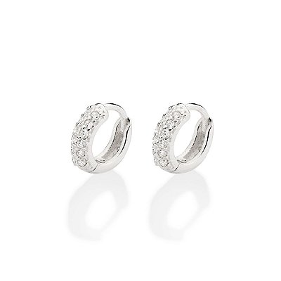 ARGOLA PRATA 925 COM ZIRCÔNIAS. MED 1CM DE DIÂMETRO ROMMANEL 820168
