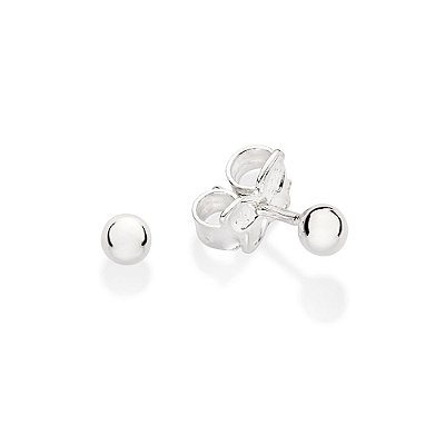 BRINCO BOLA LISA PRATA 925. MED 3MM ROMMANEL 820212