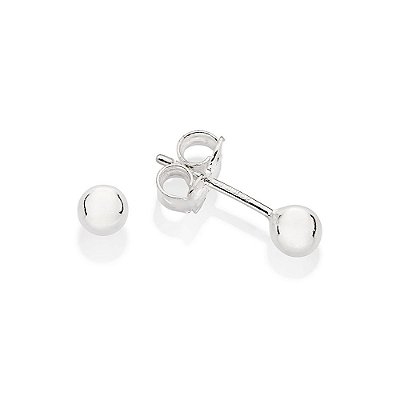 BRINCO BOLA LISA PRATA 925. MED 4MM ROMMANEL 820213