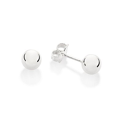 BRINCO BOLA LISA PRATA 925. MED 6MM ROMMANEL 820214