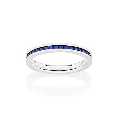 APARADOR DE ALIANÇA PRATA 925 COM ZIRCÔNIAS AZUL ROMMANEL 810291