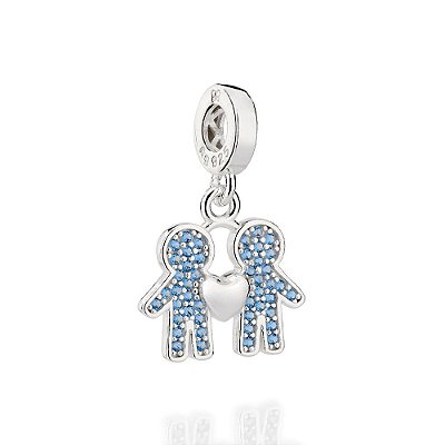 BERLOQUE DOIS MENINOS PRATA 925 CO ZIRCÔNIAS. MED 2,3CM ROMMANEL 840153