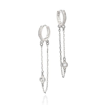 ARGOLA PRATA 925 COM ZIRCÔNIAS. MED 5CM ROMMANEL 820167