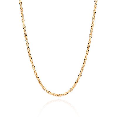 GARGANTILHA FOLHEADO A OURO ELOS OVAIS. MED 50CM ROMMANEL 532550