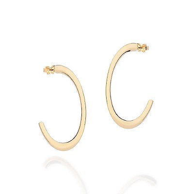 ARGOLA FOLHEADO A OURO LISA ABAULADA. MED 4,4CM ROMMANEL 527369