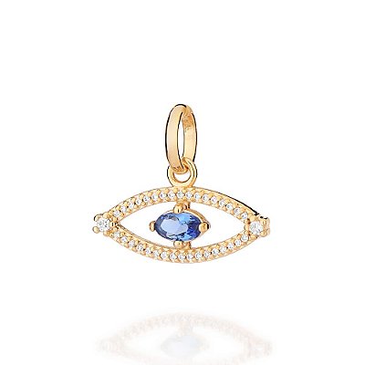 PINGENTE OLHO GREGO FOLHEADO A OURO COM ZIRCÔNIAS. MED 1,9CM ROMMANEL 542869