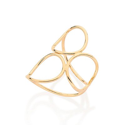 MAXI ANEL CÍRCULOS ARO DUPLO FOLHEADO A OURO ROMMANEL 513511