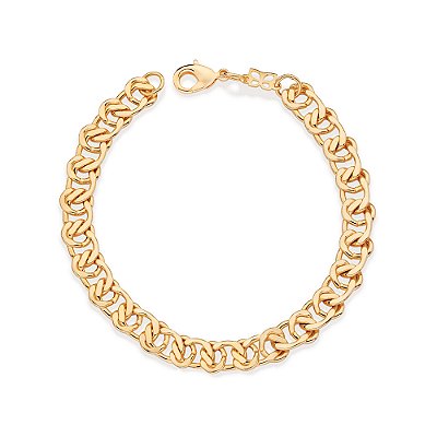 PULSEIRA FOLHEADO A OURO ELOS DUPLOS. MED 20CM ROMMANEL 552177