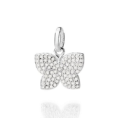 PINGENTE PRATA 925 BORBOLETA COM ZIRCÔNIAS. MED 1,80CM ROMMANEL 840169