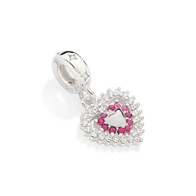 BERLOQUE PRATA 925 CORAÇÃO COM ZIRCÔNIAS. MED 2,1CM ROMMANEL 840146