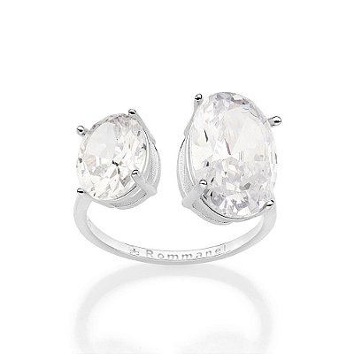 MAXI ANEL AJUSTÁVEL PRATA 925 COM ZIRCÔNIAS OVAL ROMMANEL 810327