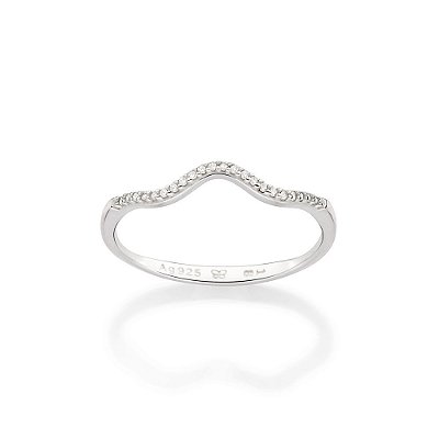 ANEL SKINNY PRATA 925 ARO ONDULADO COM ZIRCÔNIAS ROMMANEL 810309