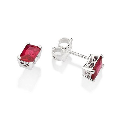 BRINCO SOLITÁRIO PRATA 925 COM ZIRCÔNIAS ROSA ESCURO. MED 0,70CM ROMMANEL 820216