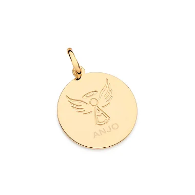 MEDALHA FOLHEADO A OURO ANJO PERSONALIZÁVEL. MED 2,8CM ROMMANEL 542816