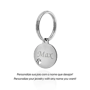MEDALHA REDONDA COM PATA PERSONALIZÁVEL EM AÇO. MED 5,6CM ROMMANEL 270002