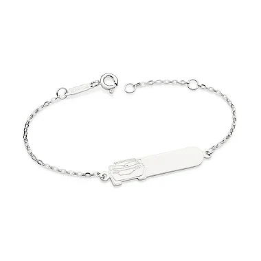 PULSEIRA INFANTIL PRATA 925 RELÂMPAGO MCQUEEN PERSONALIZÁVEL. MED 16CM ROMMANEL 850068