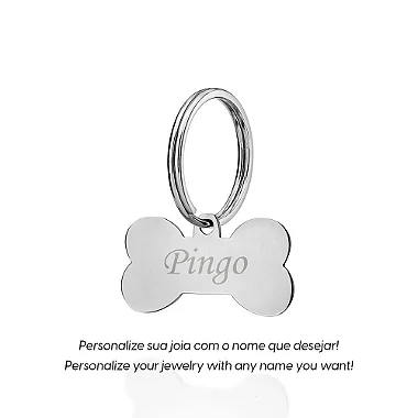 MEDALHA OSSO PET PERSONALIZÁVEL EM AÇO. MED 4,4CM ROMMANEL 270001