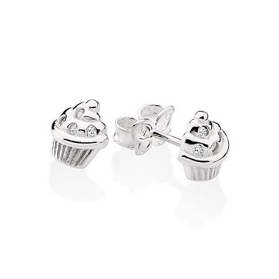 BRINCO CUPCAKE PRATA 925 COM ZIRCÔNIAS. MED 0,80CM ROMMANEL 820161