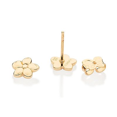 BRINCO FLOR DE PLUMÉRIA FOLHEADO A OURO. MED 0,70CM ROMMANEL 527445