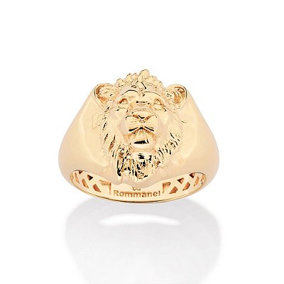 ANEL SINETE MUFASA 3D FOLHEADO A OURO ROMMANEL 513556