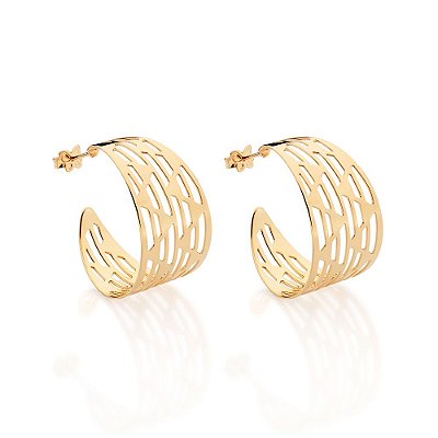 ARGOLA FOLHEADO A OURO ARO ESTILIZADO. MED 2,90CM ROMMANEL 527460
