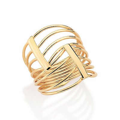 MAXI ANEL OITO FIOS FOLHEADO A OURO ROMMANEL 513560