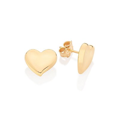 BRINCO CORAÇÃO MARTELADO FOLHEADO A OURO. MED 1,2CM ROMMANEL 527253