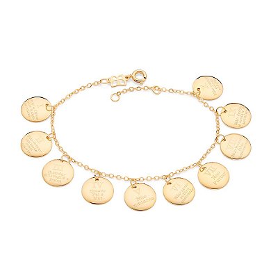 PULSEIRA 10 MANDAMENTOS FOLHEADO A OURO. MED 19CM ROMMANEL 552185