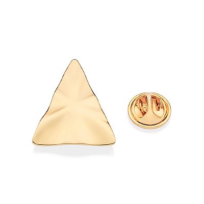 BROCHE FOLHEADO A OURO TRIÂNGULO COM TEXTURA ONDULADA. MED 2,70CM ROMMANEL 542884