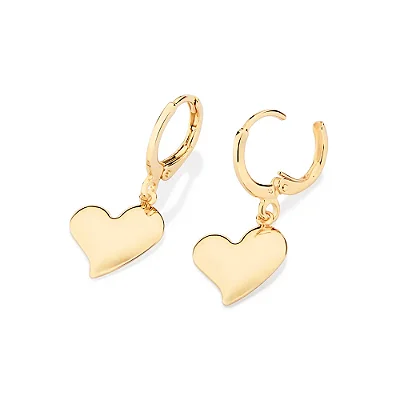 ARGOLA FOLHEADO A OURO CORAÇÃO ABAULADO PENDURADO. MED 2,9CM ROMMANEL 527404