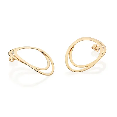 MAX BRINCO OVAL SOBREPOSTO FOLHEADO A OURO. MED 4,10CM ROMMANEL 527409
