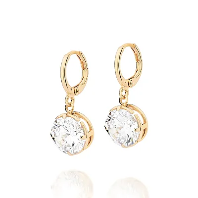 ARGOLA FOLHEADO A OURO COM ZIRCÔNIA. MED 2,5CM ROMMANEL 527411