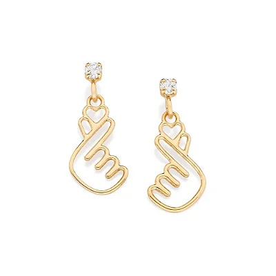 BRINCO FOLHEADO A OURO CORAÇÃO DORAMA. MED 2,00CM ROMMANEL 527423