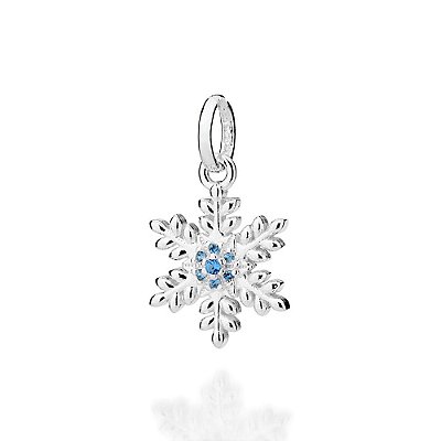 PINGENTE PRATA 925 FLOCO DE NEVE COM ZIRCÔNIAS AZUL CLARO. MED 2,3CM ROMMANEL 840213