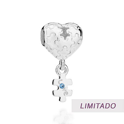 BERLOQUE PRATA 925 REPRESENTATIVO AO AUTISMO COM ZIRCÔNIAS AZUL. MED 2,2CM ROMMANEL 840251