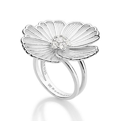 MAXI ANEL FLOR PRATA 925 COM ZIRCÔNIAS ROMMANEL 810348