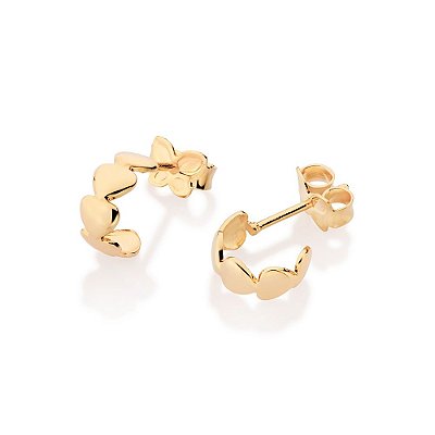 ARGOLA CORAÇÕES FOLHEADO A OURO. MED 1,70CM ROMMANEL 527482