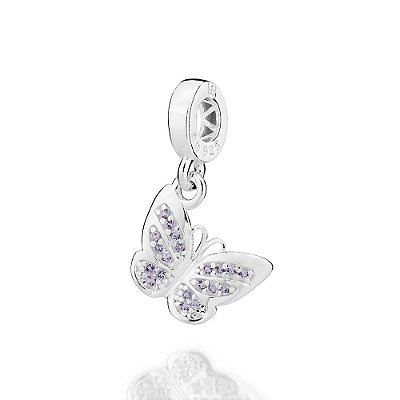 BERLOQUE PRATA 925 BORBOLETA COM ZIRCÔNIAS. MED 1,9CM ROMMANEL 840226