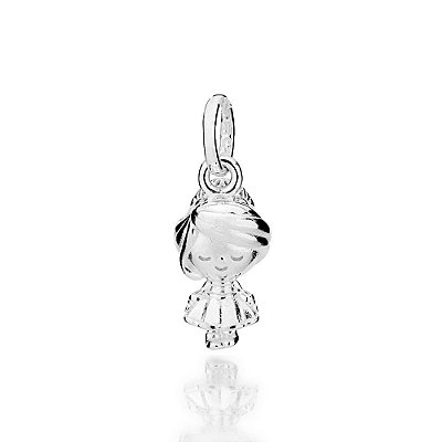 PINGENTE MENINA DE VESTIDO PRATA 925. MED 2CM ROMMANEL 840229