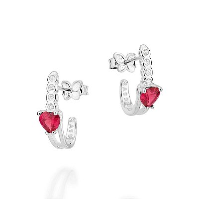 ARGOLA PRATA 925 COM ZIRCÔNIAS ROSACOM BRANCO. MED 2CM ROMMANEL 820267