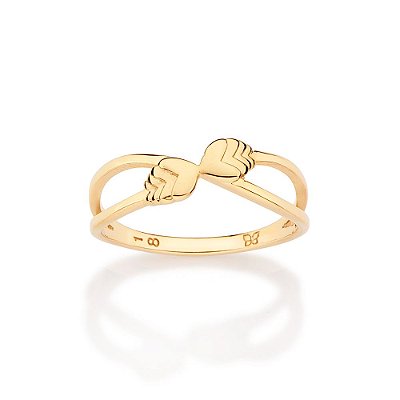 ANEL CORAÇÕES FOLHEADO A OURO ROMMANEL 513581