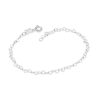 PULSEIRA PRATA 925 ELOS CORAÇÕES. MED 19CM ROMMANEL 850081