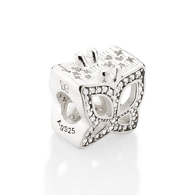BERLOQUE PASSANTE BORBOLETA PRATA 925 COM ZIRCÔNIAS. MED 1,1CM ROMMANEL 840096