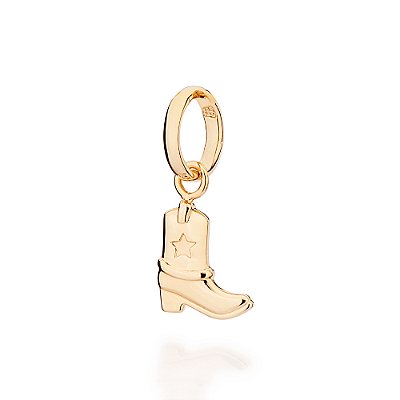 PINGENTE BOTA COM ESTRELA FOLHEADO A OURO. MED 1,70CM ROMMANEL 542954