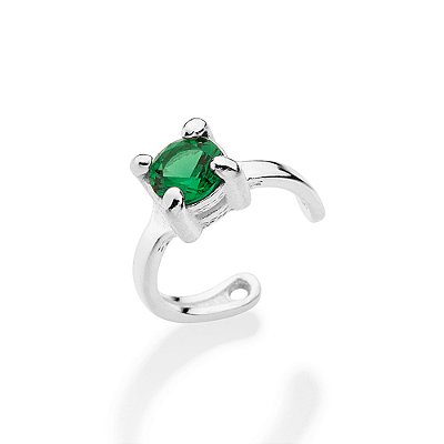 PIERCING DE PRESSÃO PRATA 925 COM ZIRCÔNIA VERDE. MED 1,10CM ROMMANEL 820263