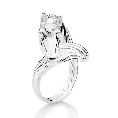 ANEL PRATA 925 COM CABEÇA DE CAVALO 3D ROMMANEL 810357