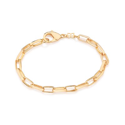PULSEIRA ELOS CADEADO FOLHEADO A OURO. MED 20CM ROMMANEL 552198