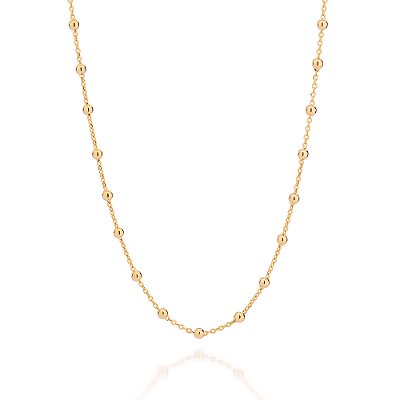 GARGANTILHA BOLAS FOLHEADO A OURO. MED 45CM ROMMANEL 532588