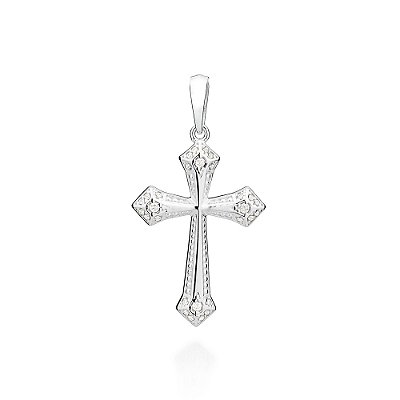 MAXI PINGENTE MASCULINO PRATA 925 CRUZ COM ZIRCÔNIAS. MED 5CM ROMMANEL 840273