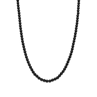 CORDÃO MASCULINO SHAMBALA PRATA 925 COM PEDRAS SINTÉTICAS PRETO. MED 55CM ROMMANEL 830126